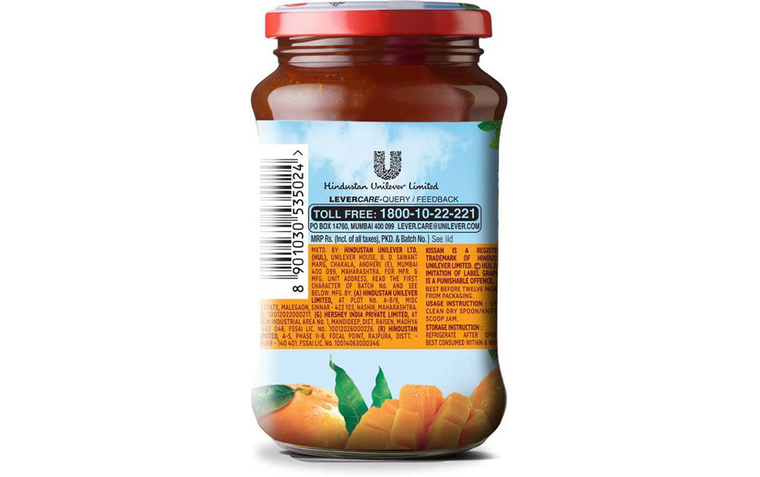 Kissan Mango Jam    Glass Jar  490 grams